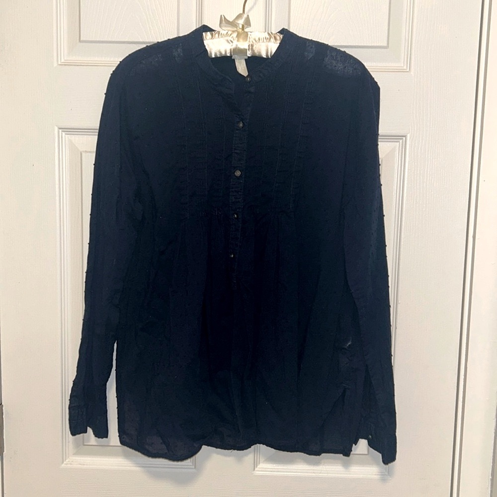 EUC Gap Womens Pintuck Swiss Dot Cotton Blouse - Picture 2 of 8
